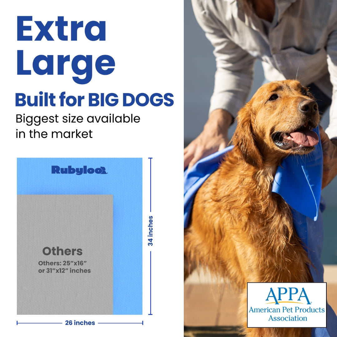 Dog drying shammy towel secondary image with APMA approval logo